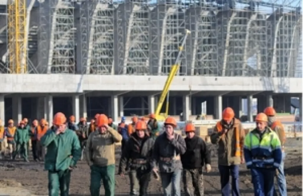 Дикая забастовка строителей львовского стадиона